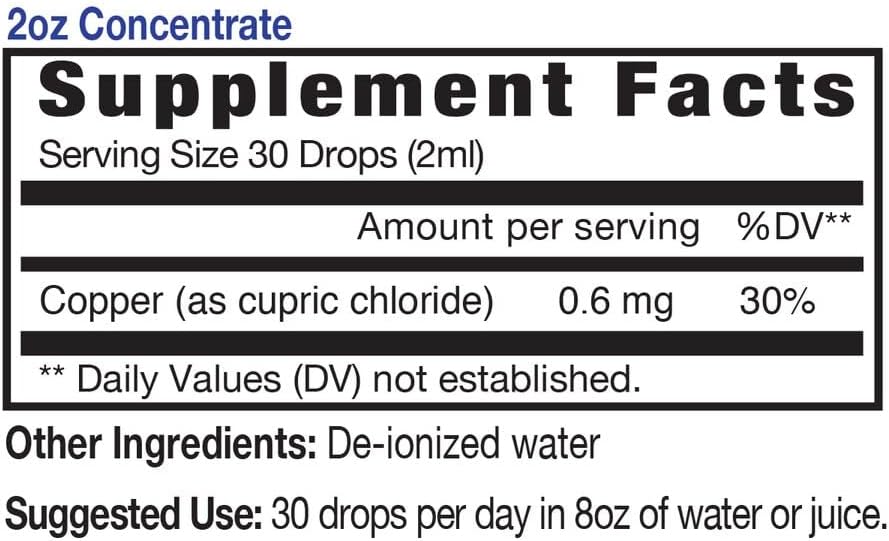 Eidon Ionic Minerals Copper - Copper Supplement, Liquid Concentrate, Mineral Dietary Supplement for Red Blood Cell Support & Healthy Skin - 2 Ounce Bottle Nirvana Guru