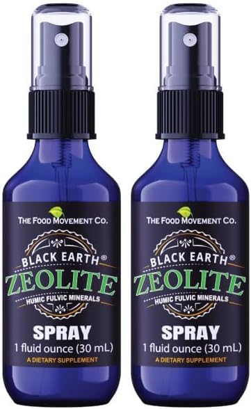 Black Earth Zeolite with Humic Fulvic Acids, Trace Minerals, for Adults and Kids Supports Gut Health, Immune Support, Digestion and Elimination and More 1oz Liquid Pump Spray Supplement Nirvana Guru