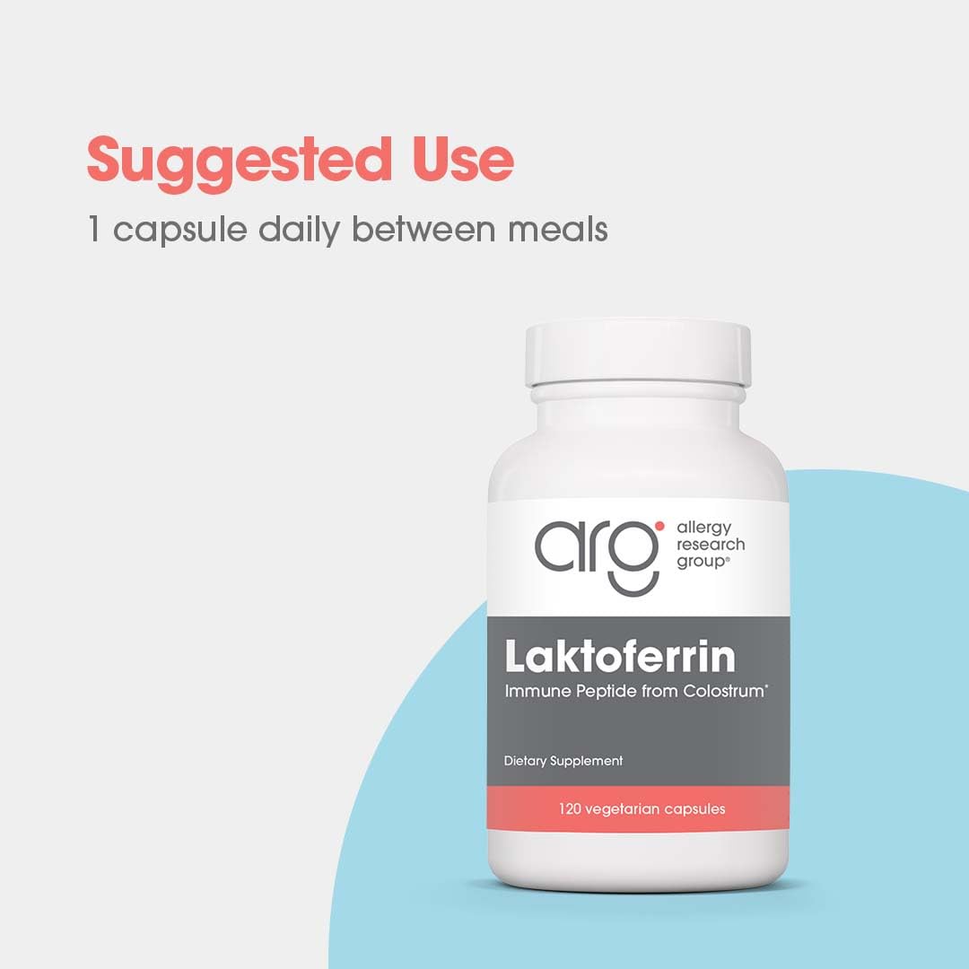 Allergy Research Group Laktoferrin Supplement - Lactoferrin Supplements 350mg, Bovine Colostrum, Immune Peptide, Iron Supplements, Vegicaps - 90 Count Nirvana Guru
