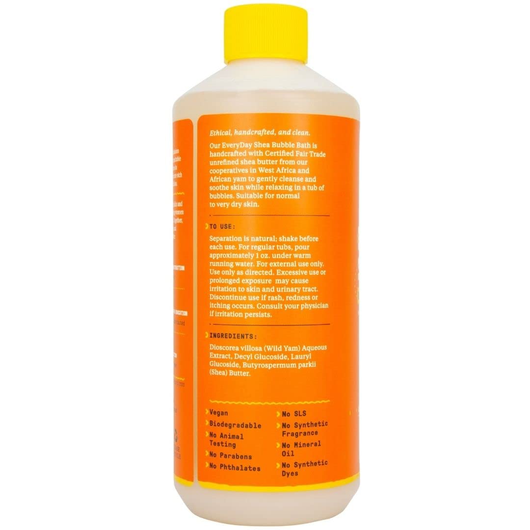 Alaffia Everyday Shea Bubble Bath, Soothing Support for Deep Relaxation and Soft Moisturized Skin, Made with Fair Trade Shea Butter, Cruelty Free, No Parabens, Vegan, Lavender, 16 Fl Oz - Nirvana Guru