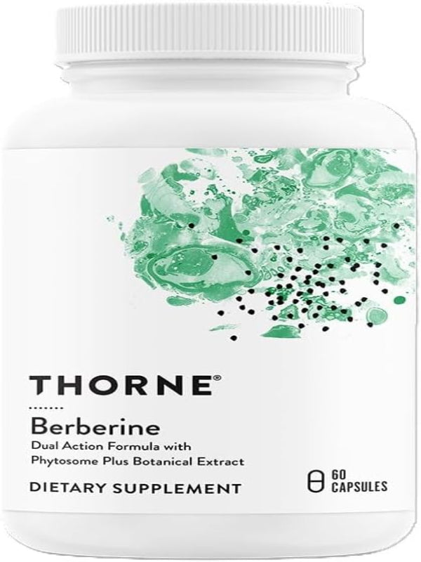 THORNE Berberine - Dual Action Formula with Phytosome Plus Botanical Extract - Support Heart Health, Immune System, Healthy GI, Cholesterol* - Gluten-Free, Dairy-Free - 60 Capsules - 30 Servings - Nirvana Guru