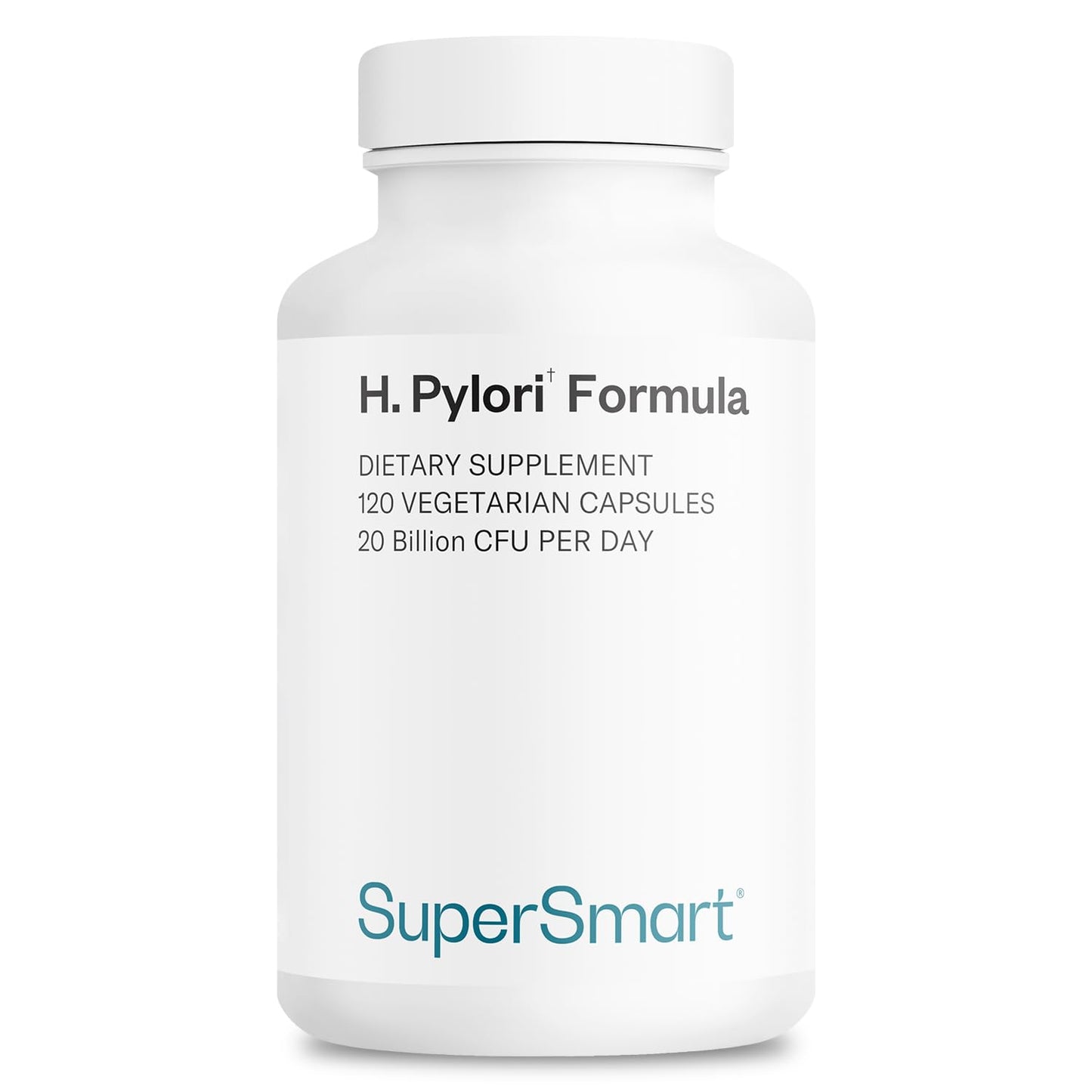 Supersmart H. Pylori Formula 20 Billion CFU per Day (High Potency) - Patented Pylopass Probiotic Lactobacillus Reuteri DSM 17648 Supplement | Non-GMO & Gluten Free - 60 Vegetarian Capsules Nirvana Guru