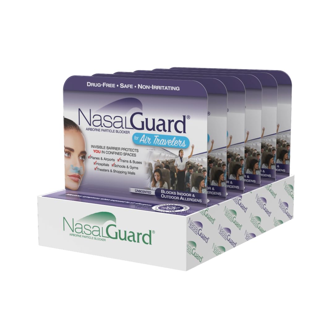Airborne Particle Blocker Nasal Gel for Air Travelers - Drug-Free, Non-irritating, Non-drowsy, Airplane Travel Approved - Over 150 Applications Per Tube (Mixed, 3g, Pack of 6) Nirvana Guru