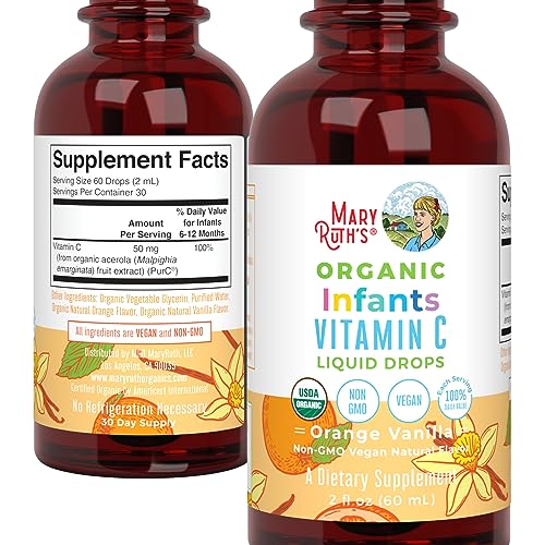 MaryRuth Organics Toddler Vitamin C Drops | USDA Organic Vitamin C Liquid Drops for Toddler | Ages 1-3 Years | Vitamin for Immune Support & Overall Health | Vegan | Non-GMO | Gluten Free | 30 Servings - Nirvana Guru