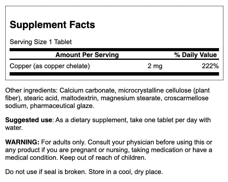 Swanson Copper Mineral Supplement - 2 mg (Copper Chelate) - Antioxidant, Immune System, and Cell Support - 300 Tablets Nirvana Guru