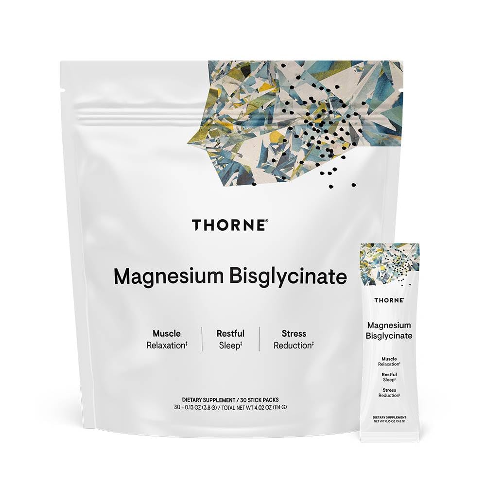 THORNE - Magnesium Bisglycinate - Powdered Magnesium Formula - Support Restful Sleep, Muscle Relaxation, Heart Health, and Metabolism* - NSF Certified for Sport - 60 Servings - 6.5 Oz Jar - Nirvana Guru