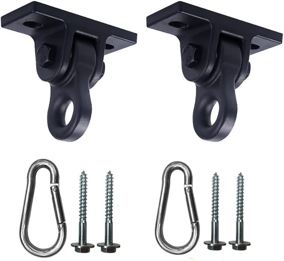 Heavy Duty Black Swing Hangers Screws Bolts Included Over 5000 lb Capacity Playground Porch Yoga Seat Trapeze Wooden Sets Indoor Outdoor 2 Pack Nirvana Guru