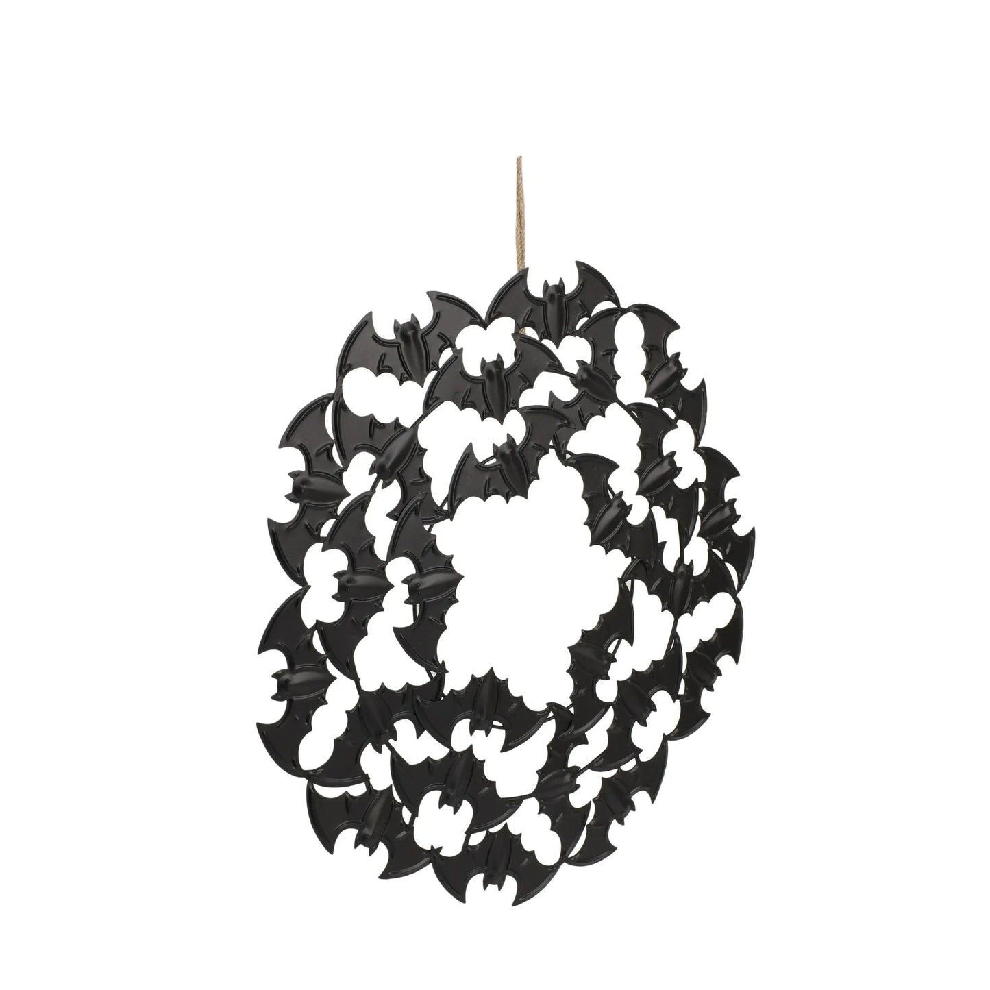 Way to Celebrate 21.50-Inch Black Metal Bat Wreath Décor – Halloween Decoration nirvanaguru