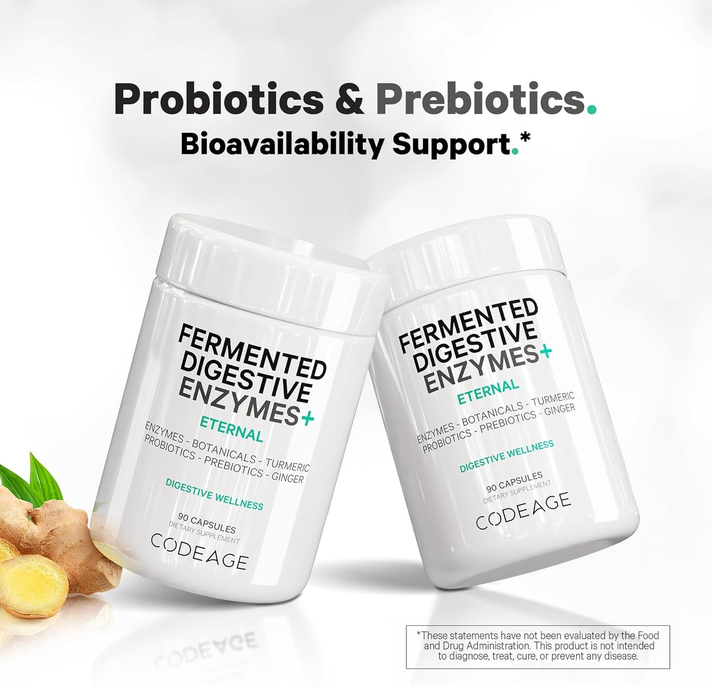 Codeage Fermented Digestive Enzymes Supplement 3-Month Supply - 14 Digestive Enzymes, Probiotics, Prebiotics, Fermented Botanicals, Plant-Based Multi Pancreatic Enzymes - 1 Capsule a Day - 90 Capsules - Nirvana Guru