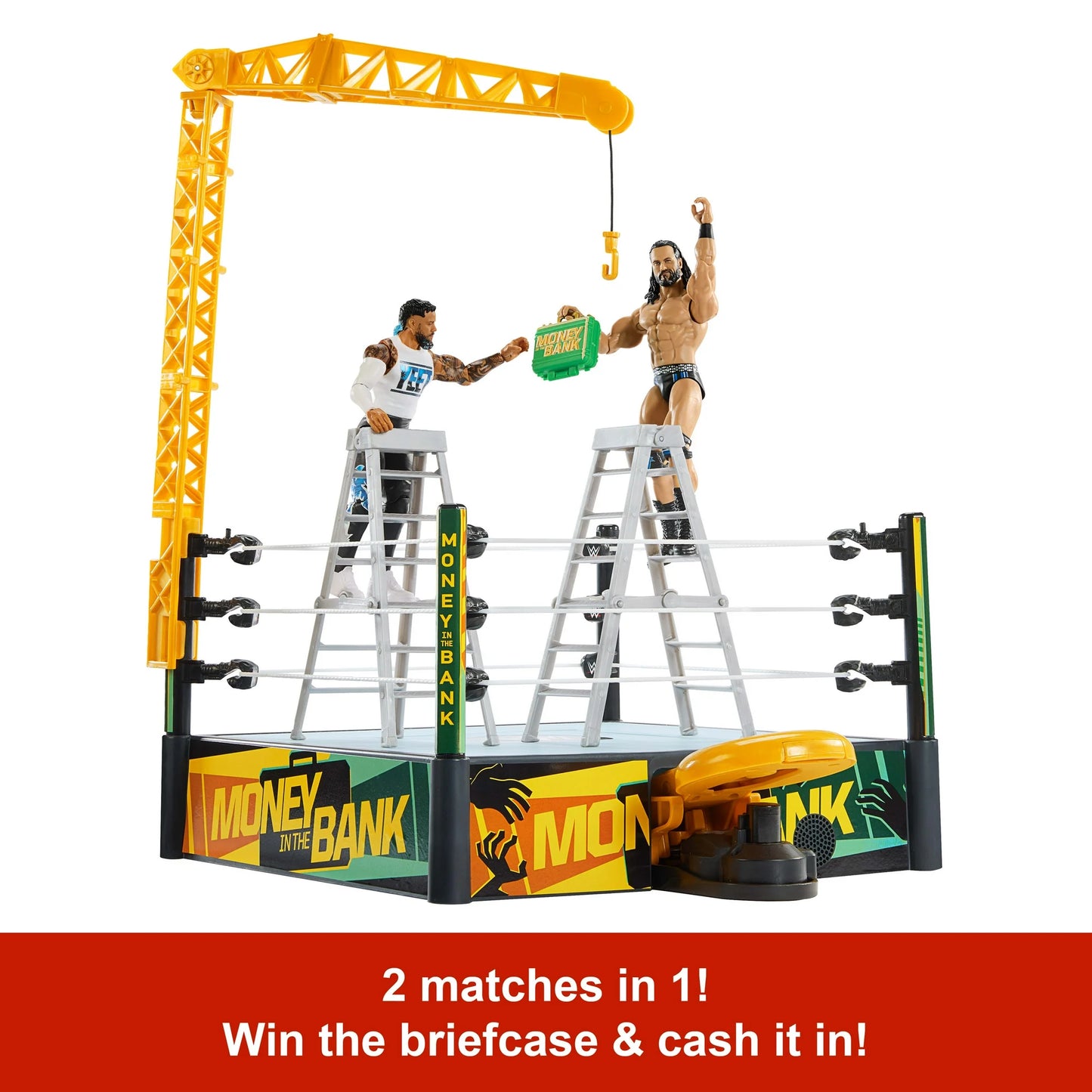 WWE Money In The Bank Cash-in Ring Playset with Accessories, 2 Play Modes, 40+ Sounds & Phrases nirvanaguru