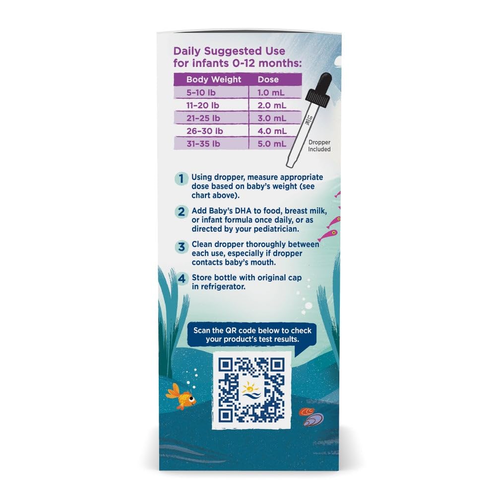 Nordic Naturals Baby’s DHA, Unflavored - 4 oz - 1050 mg Omega-3 + 300 IU Vitamin D3 - Supports Brain, Vision & Nervous System Development in Babies - Non-GMO - Servings May Vary - Nirvana Guru