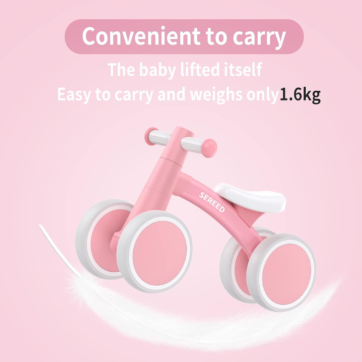 SEREED Baby Balance Bike for 1 Year Old Boys Girls 12-24 Month Toddler Balance Bike, 4 Wheels Toddler First Bike, First Birthday Gifts Nirvana Guru