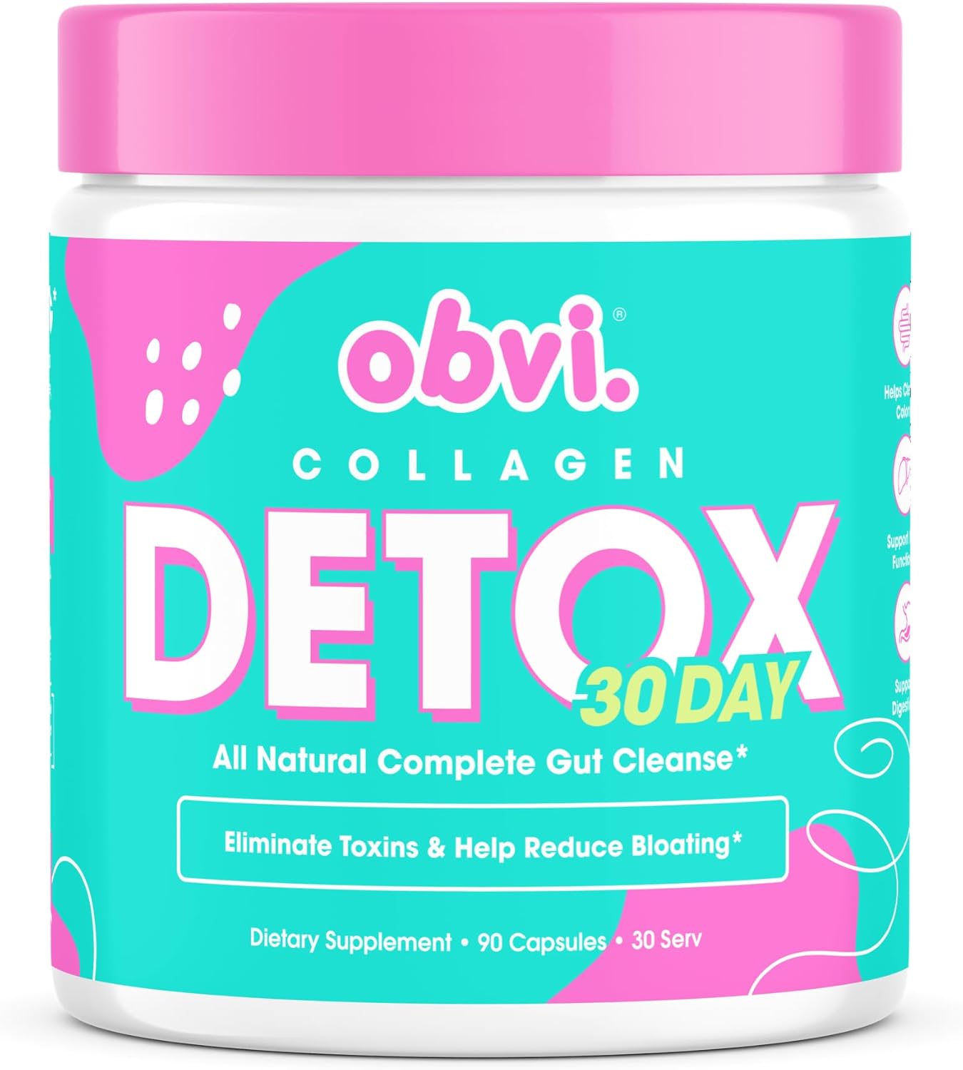 Obvi Detox Colon Cleanse Supplement | Promotes Digestive and Gut Health, Bloating Relief, Helps Remove Toxins | Immune Support with Milk Thistle, Psyllium Husk, Senna Leaf | 90 Capsules | 30 Servings - Nirvana Guru