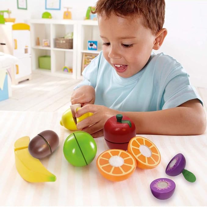 Wooden Play Food for Kids Kitchen Cutting Fruits Toys for Toddlers Pretend Vegetables Gift for Boys Girls Educational Toys nirvanaguru