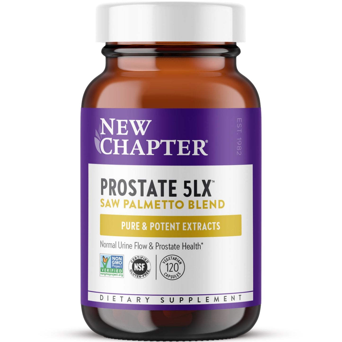 New Chapter Prostate Supplement - Prostate 5LX™ with Clinical Strength Saw Palmetto + Fermented Selenium for Men’s Wellness - 180 ct Vegetarian Capsule - Nirvana Guru