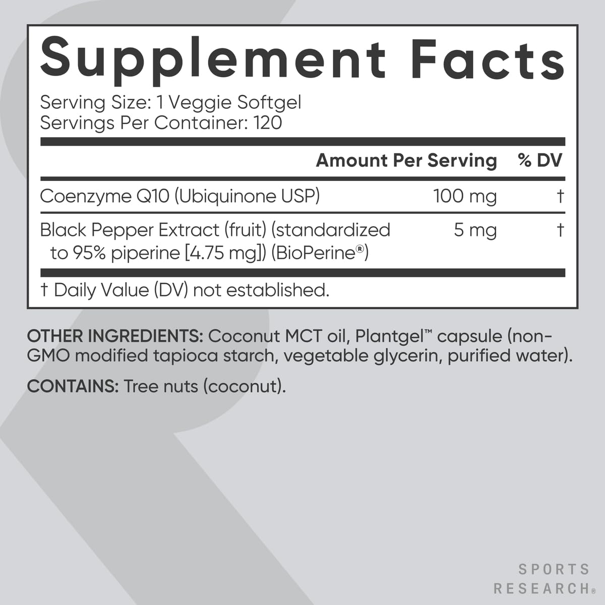 Sports Research CoQ10 200mg Capsules - Premium Coenzyme 10 Supplement with Coconut MCT Oil - Vegan Certified, Non-GMO Verified & Gluten Free - 90 Veggie Softgels - Nirvana Guru