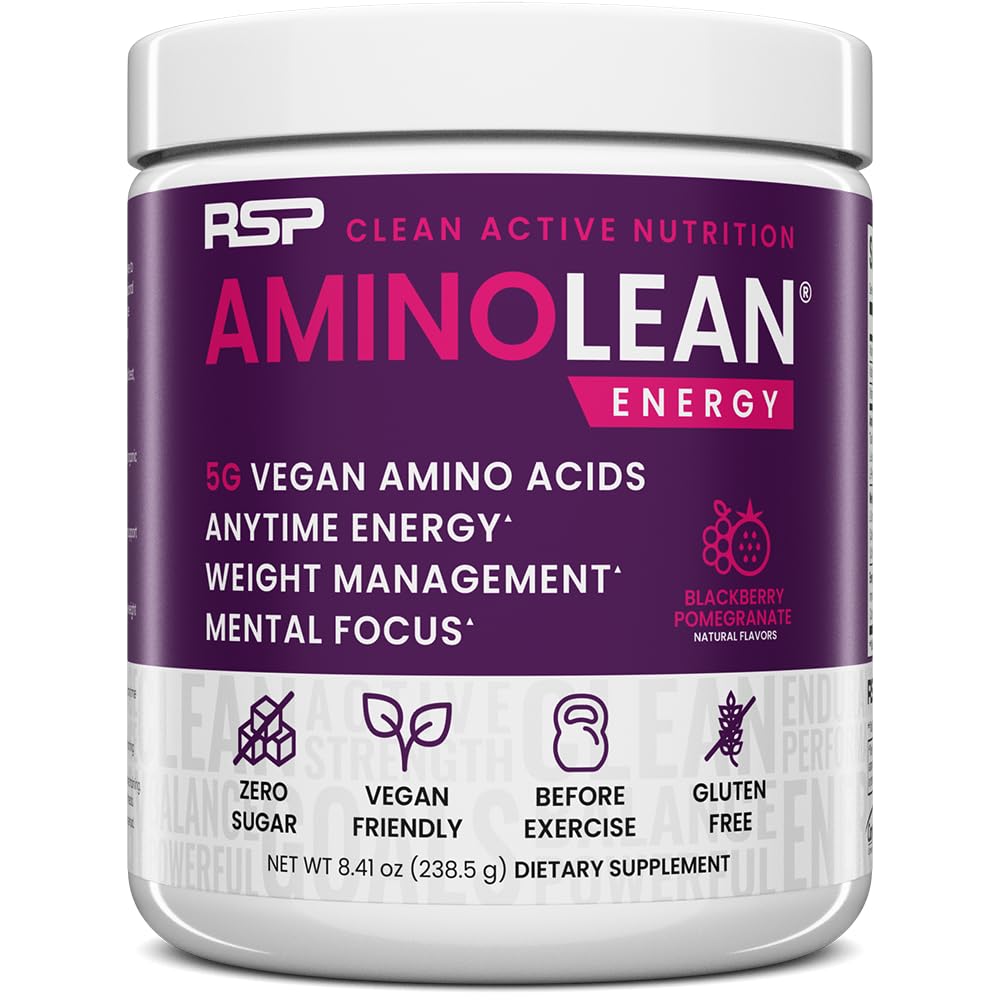 RSP NUTRITION AminoLean Pre Workout Powder, Amino Energy & Weight Management with Vegan BCAA Amino Acids, Natural Caffeine, Preworkout Boost for Men & Women, 30 Serv, Pink Lemonade… Nirvana Guru