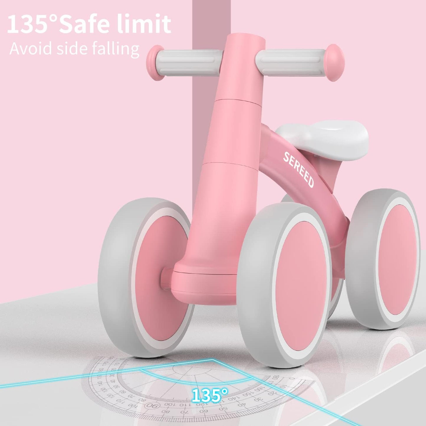 SEREED Baby Balance Bike for 1 Year Old Boys Girls 12-24 Month Toddler Balance Bike, 4 Wheels Toddler First Bike, First Birthday Gifts Nirvana Guru