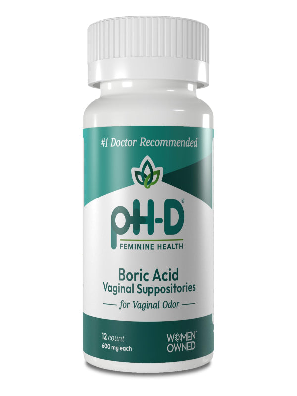 pH-D Feminine Health - 600 mg Boric Acid Suppositories - Woman Owned - for Vaginal Odor Use - 72 count