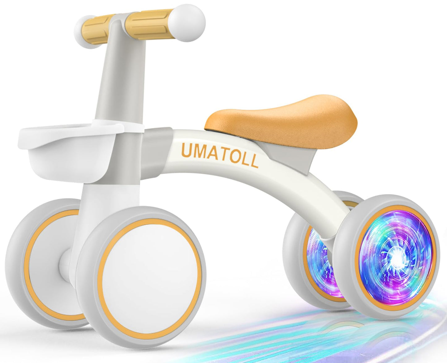 Umatoll Colorful Lighting Baby Balance Bike Toys for 1 Year Old Girls Gifts, Adjustable Seat, 1st Birthday Gifts, 12-24 Months Toddler Bike, Pink Nirvana Guru