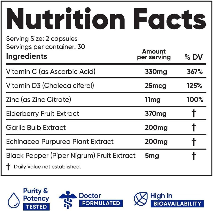 Immuneti - Advanced Immune Defense, 6-in-1 Powerful Blend of Vitamin C, Vitamin D3, Zinc, Elderberries, Garlic Bulb, Echinacea - 3 Pack - Supports Overall Health Nirvana Guru