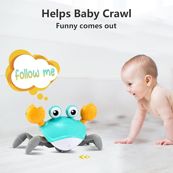 control future Crawling Crab Baby Toy - Infant Tummy Time Toys 3 4 5 6 7 8 9 10 11 12 Babies Boy 3-6 6-12 Learning Crawl 9-12 12-18 Walking Toddler 36 Months Old Music Development 1st Birthday Gifts nirvanaguru