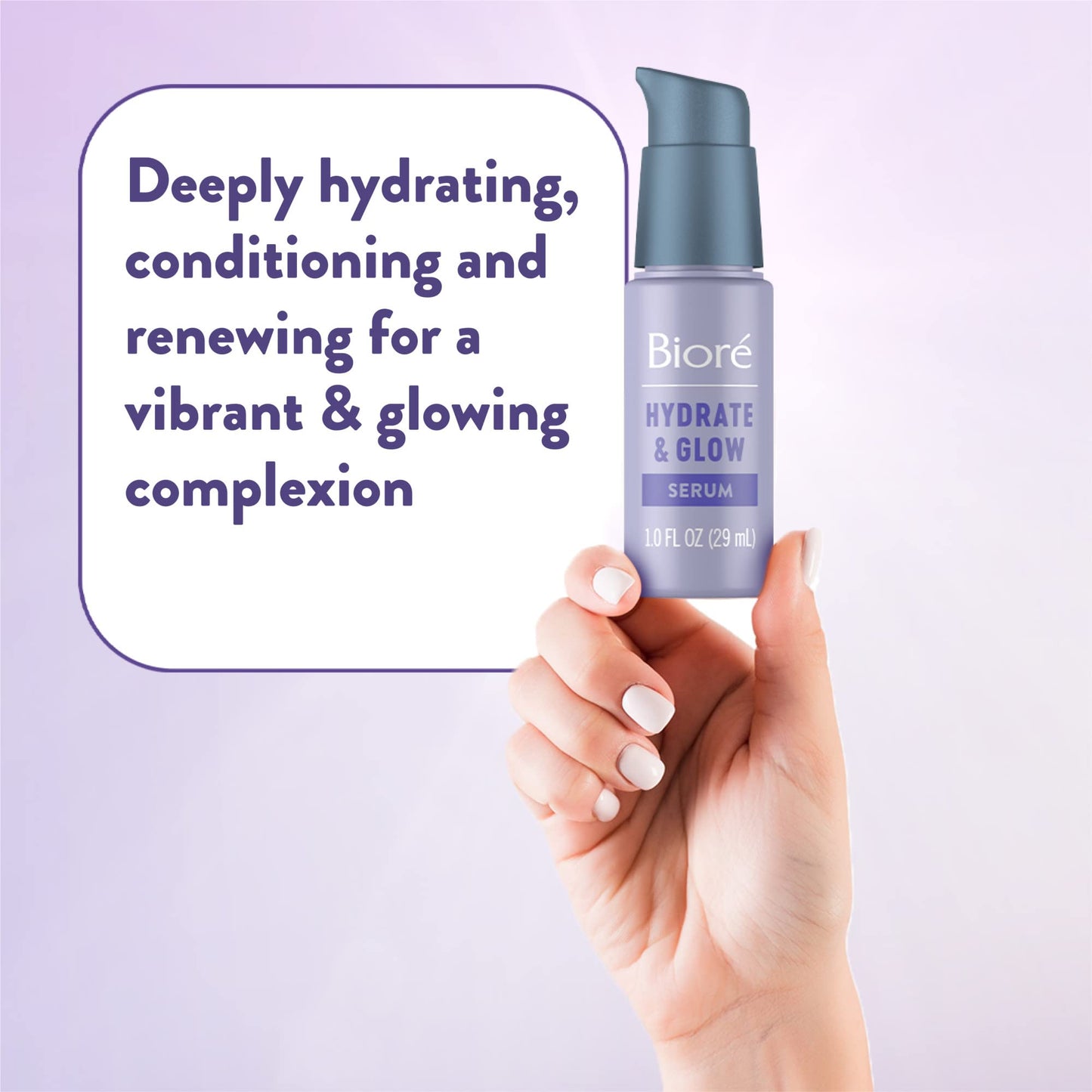 Biore Hydrate & Glow Face Serum for Dry, Sensitive Skin with Hyaluronic Acid, Prebiotics, Dermatologist Tested Face Serum, Fragrance Free, Vegan Friendly & Cruelty Free, Recyclable 1 oz Bottle Nirvana Guru
