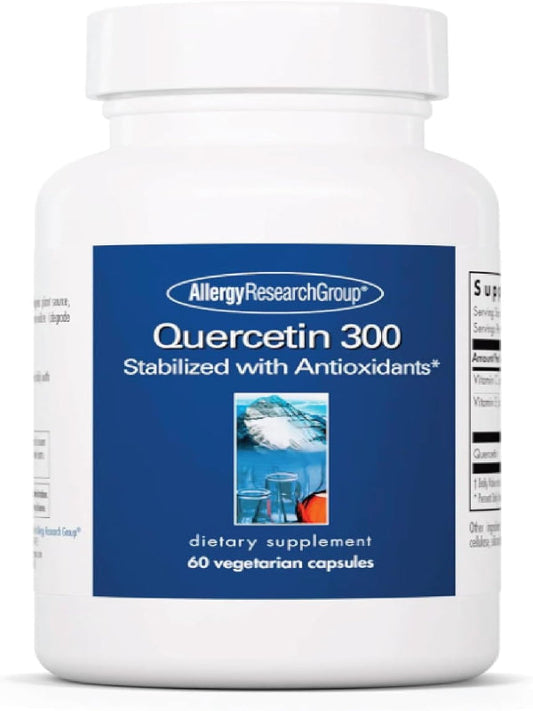 Allergy Research Group Quercetin 300 Dietary Supplement - Immune Support, Stabilized with Antioxidants, Bioflavonoid, Mast Cell, Hypoallergenic, Delayed-Release, Vegetarian Capsules - 60 Count Nirvana Guru