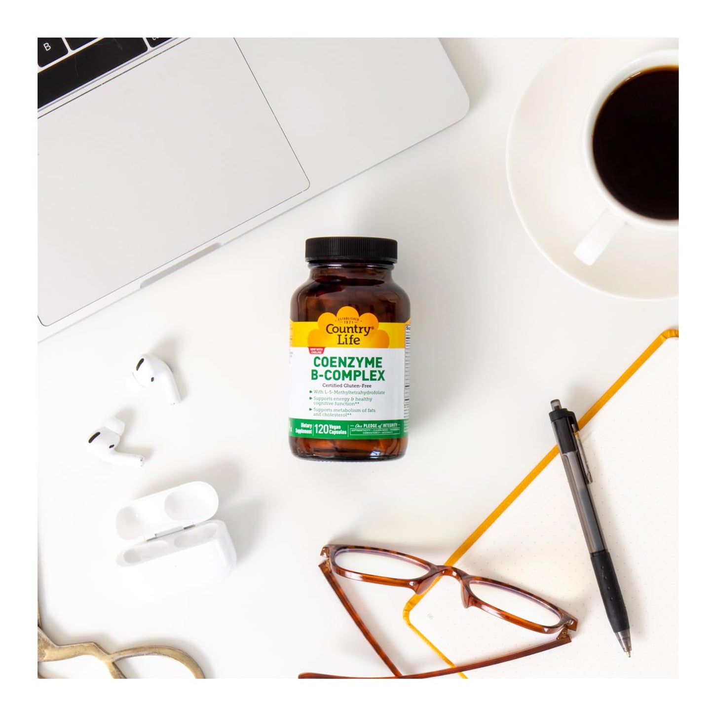Country Life Coenzyme B-Complex, 120 Capsules – Supports Energy & Metabolism, Mood & Cognitive Function – Vegan, Gluten-Free, Bioavailable B Vitamins with Choline Nirvana Guru