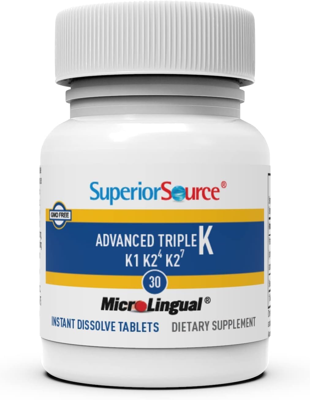 Superior Source Triple K, 3-in-1 Formula, MK-4 500 mcg, MK-7 50 mcg, K1 500 mcg, Quick Dissolve Sublingual Tablets, 30 Count, Healthy Bones and Arteries, Immune & Cardiovascular Support, Non-GMO Nirvana Guru