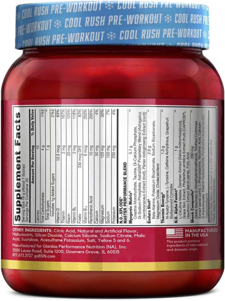 BSN N.O.-XPLODE Pre Workout Powder, Energy Supplement for Men and Women with Creatine and Beta-Alanine, Flavor: Fruit Punch, 30 Servings Nirvana Guru