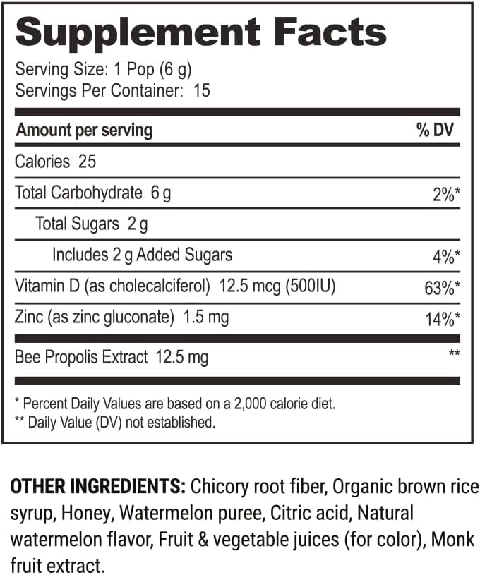Kids Throat Soothing Lollipops by Beekeeper's Naturals - Doctor Formulated Immune Support, Vitamin D & Honey, Under 2g Sugar, Clean Ingredients,15 ct Nirvana Guru