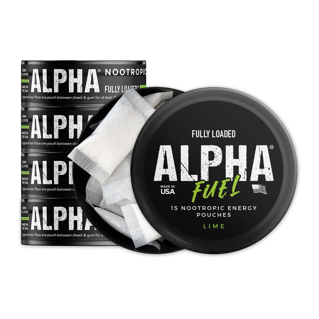 Fully Loaded Alpha Fuel Nootropic Pouches (Wintergreen Fuel) - Nootropic Energy Pouches with Caffeine, Alpha GPC, Tyrosine, Taurine, Guarana and More