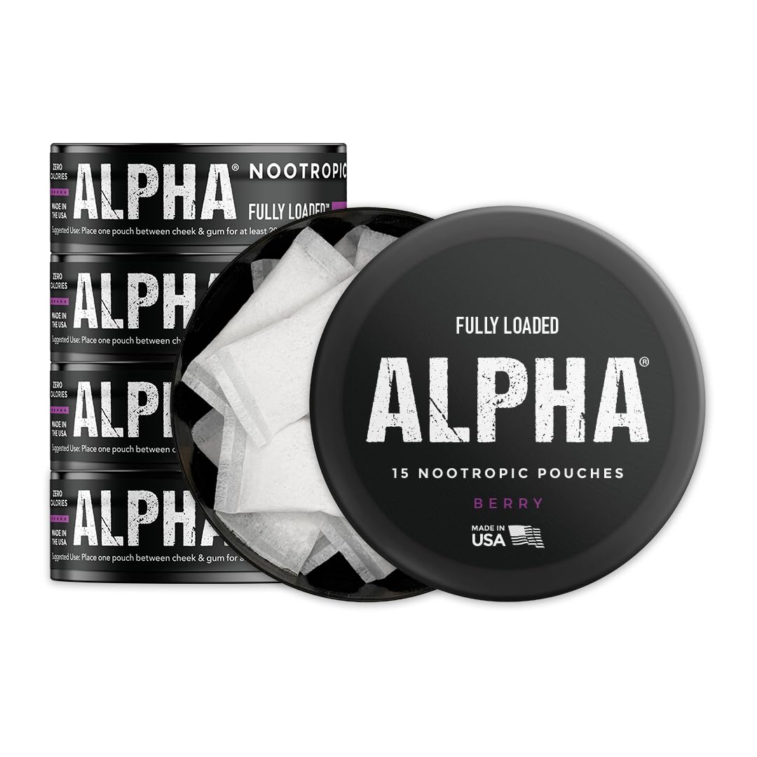 Fully Loaded Alpha Fuel Nootropic Pouches (Wintergreen Fuel) - Nootropic Energy Pouches with Caffeine, Alpha GPC, Tyrosine, Taurine, Guarana and More