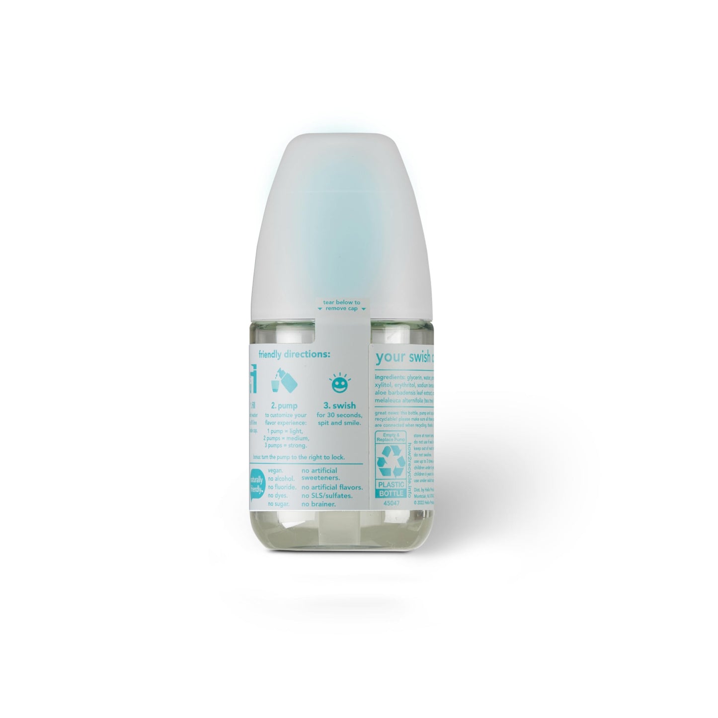 Hello Fresh Mint Mouthwash Concentrate, Alcohol Free for Bad Breath, Travel Size Mouthwash Made with Coconut Oil and Tea Tree Oil, Helps Freshen Breath, 2 Pack, 3.25 Oz Pump Bottles Nirvana Guru