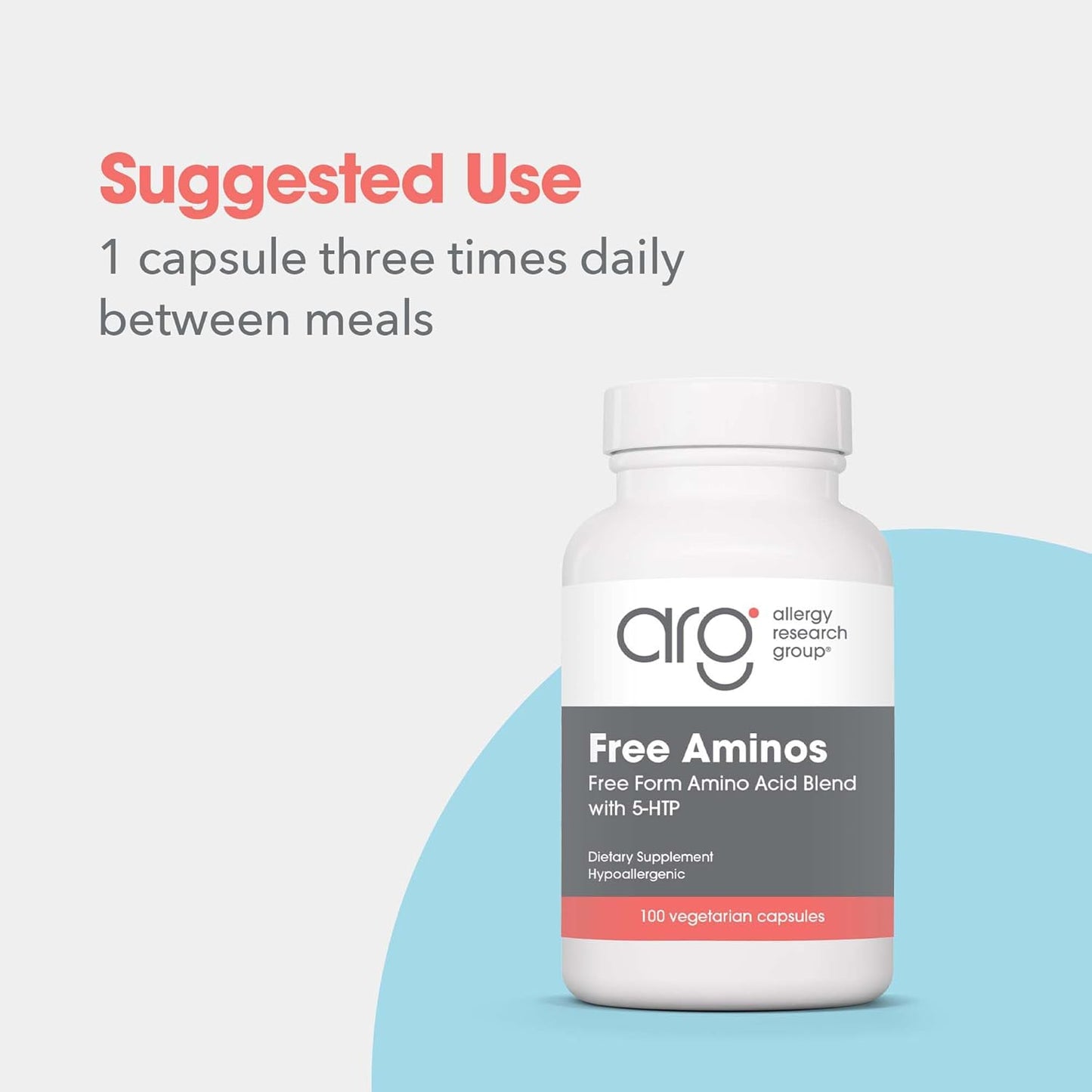 Allergy Research Group Free Aminos Supplement - Free Form Amino Acids, Essential Amino Acids Complex, Lean Muscle Mass Support, Allergen-Free, Digestion-Free, Vegetarian Capsules - 100 Count Nirvana Guru