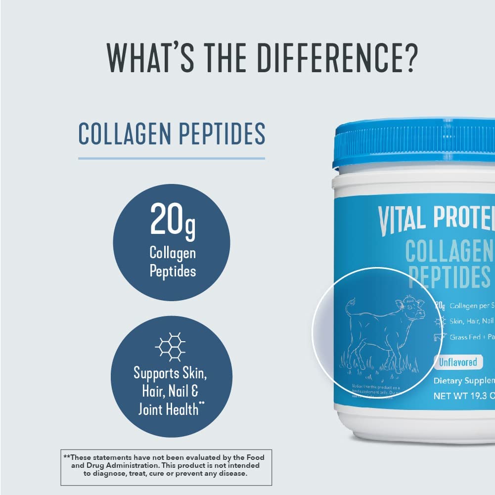 Vital Proteins, Unflavored Collagen Peptides, 20 Ounce - Nirvana Guru
