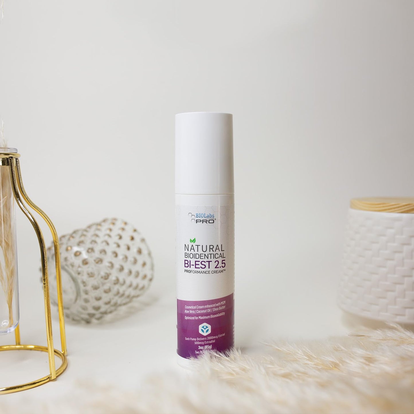 BioLabs PRO Natural Bioidentical Estro 2.5 Cream, Combo for Women Two Month Supply (Unscented-3oz) Nirvana Guru