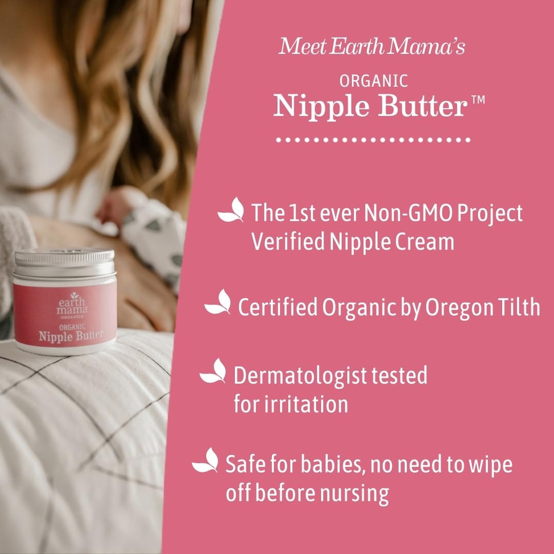 Earth Mama Organic Nipple Butter™ | Nipple Cream Safe for Breastfeeding | Postpartum Essentials for Nursing | Non Lanolin Nipple Cream, 2-Fluid Ounce Nirvana Guru