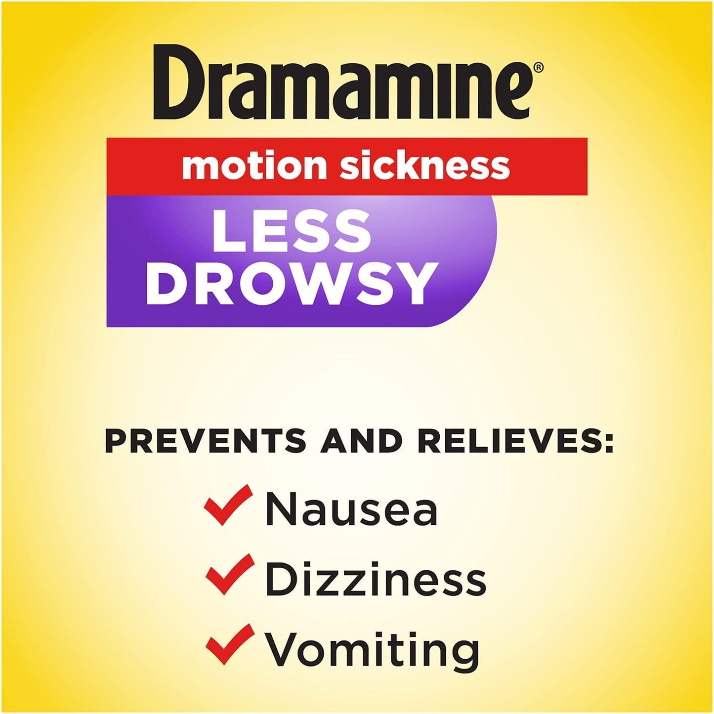 Dramamine All Day Less Drowsy, Motion Sickness Relief, 8 Count