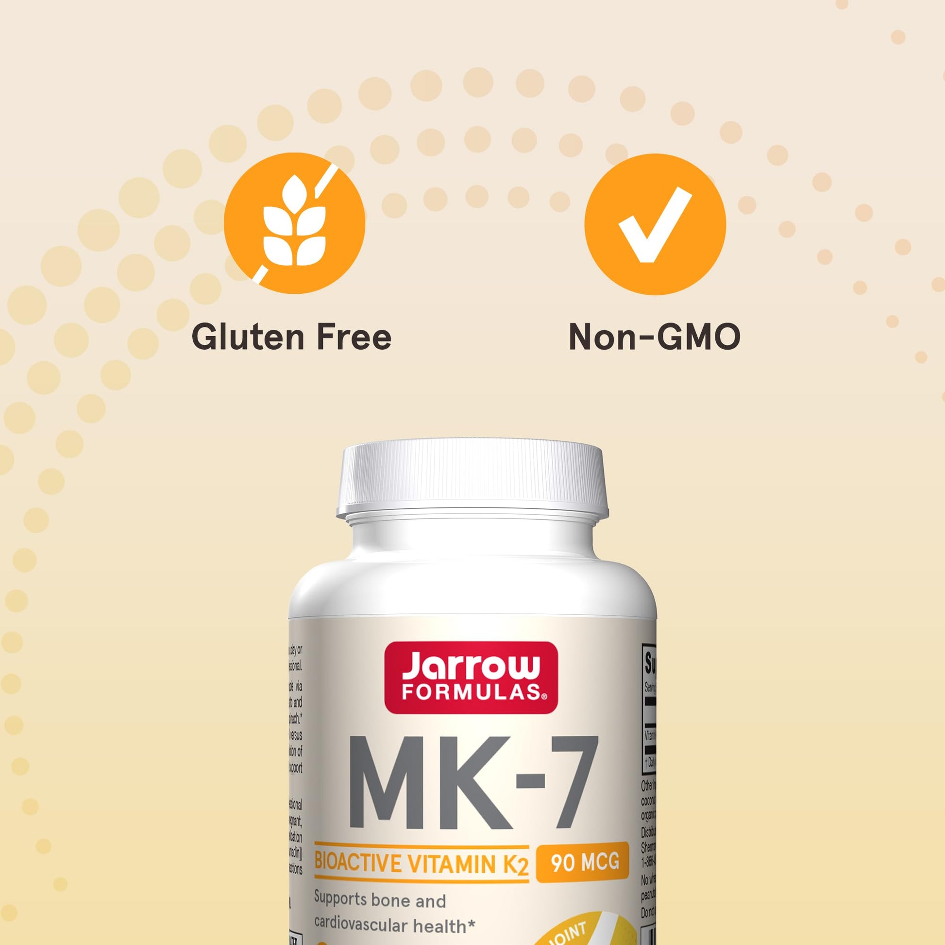 Jarrow Formulas MK-7 90 mcg - Bioactive Form of Vitamin K2 - 120 Servings (Softgels) - For Bone & Cardiovascular Health - Vitamin K2 MK-7 Dietary Supplement - K2 Vitamin Supplement MK-7 - Gluten Free - Nirvana Guru