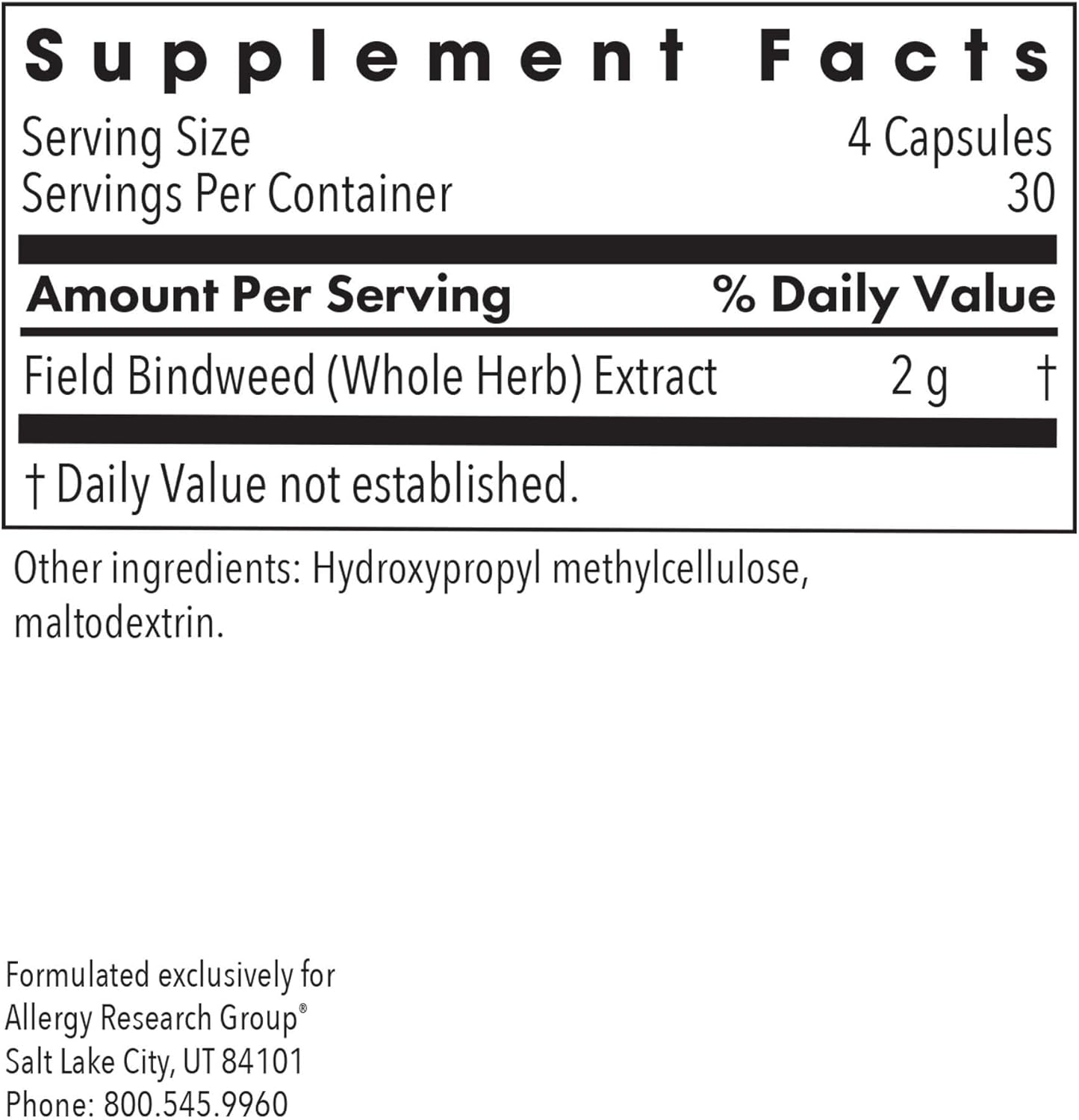 Allergy Research Group VascuStatin Formula Dietary Supplement - Convolvulus arvensis Extract, Healthy Vascularization Function, Phagocytic Activity, Lymphocyte Production - 120 Count Nirvana Guru