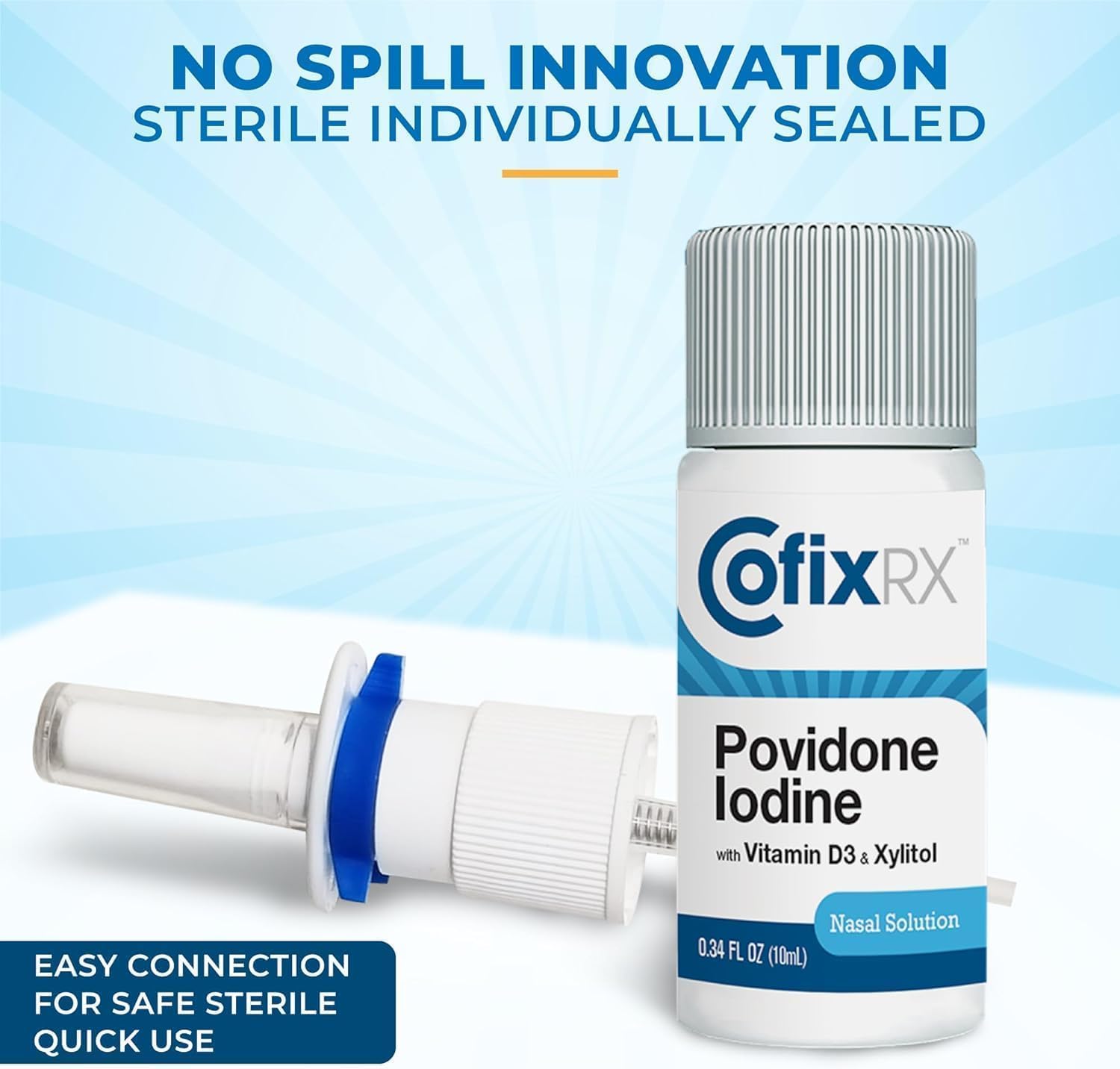 Nasal Cleanse Solution Spray, Povidone Iodine with Vitamin D3 & Xylitol, Cleans Nasopharynx, Cold and Allergy Relief, Laboratory Tested Patented Formula, Fast Acting and Long Lasting Nirvana Guru
