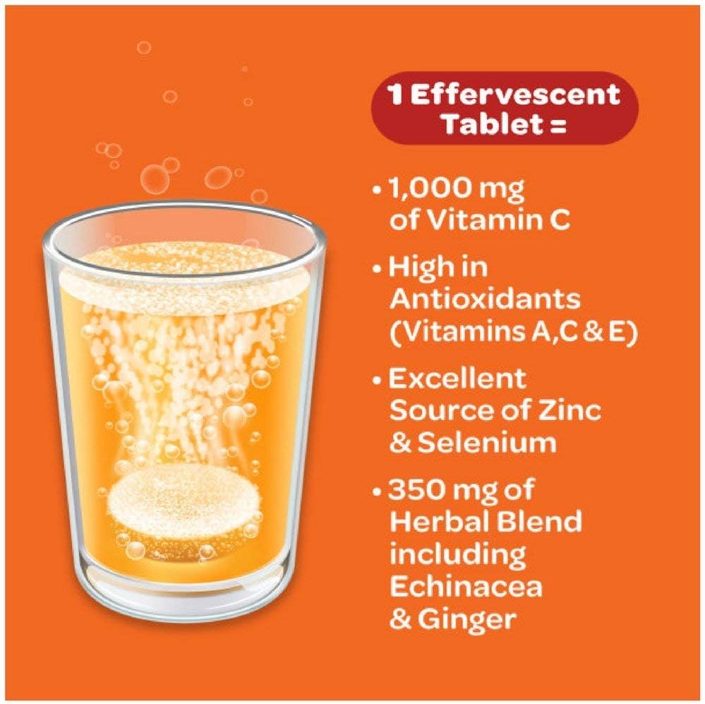 Airborne Zesty Orange Effervescent Tablets, 10 Count - 1000mg of Vitamin C - Immune Support Supplement (Packaging May Vary) (Pack of 9) Nirvana Guru