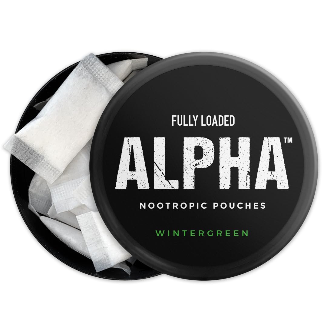 Fully Loaded Alpha Fuel Nootropic Pouches (Wintergreen Fuel) - Nootropic Energy Pouches with Caffeine, Alpha GPC, Tyrosine, Taurine, Guarana and More