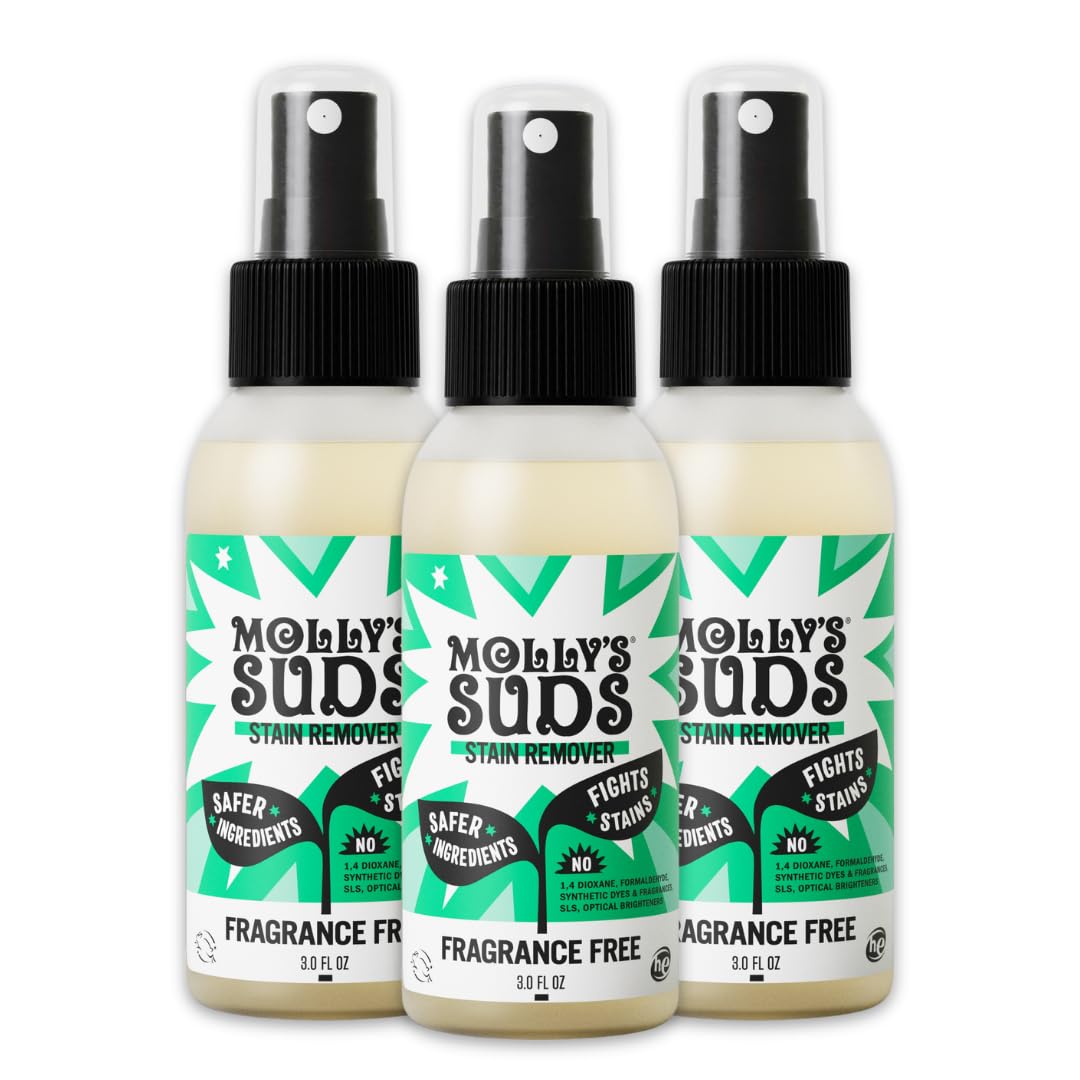 Molly's Suds Stain Remover Spray | Gentle Yet Powerful, Great for Baby & Pet Stains | Clean, Simple Ingredients (Fragrance Free) (16 Fl Oz (Pack of 2)) Nirvana Guru