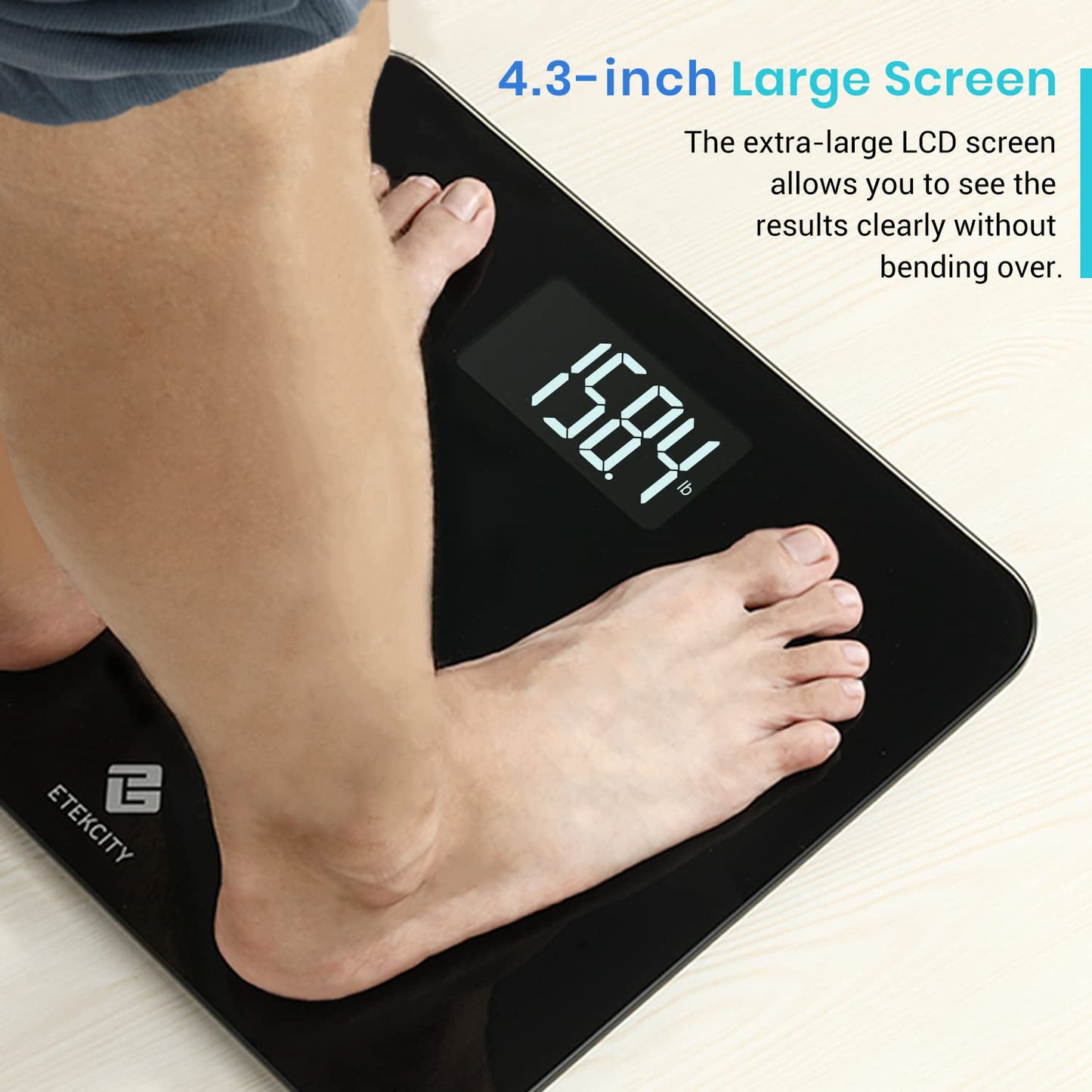 Etekcity Digital Body Weight Bathroom Scale, Large Blue LCD Backlight Display, High Precision Measurements,6mm Tempered Glass, 400 Pounds Nirvana Guru