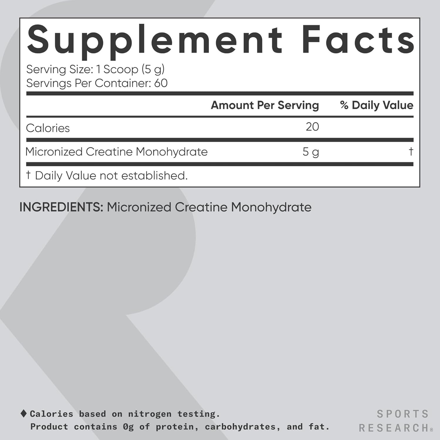 Sports Research Creatine Monohydrate - Nirvana Guru