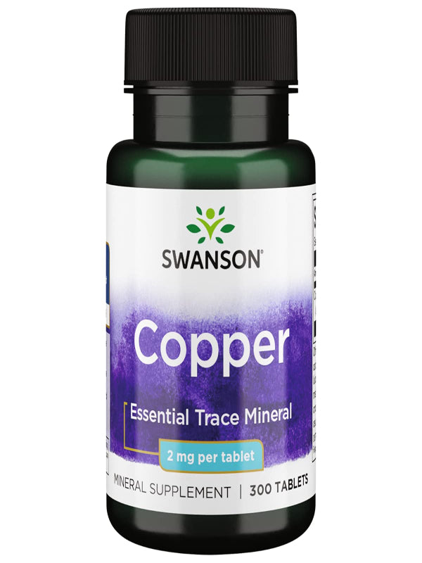 Swanson Copper Mineral Supplement - 2 mg (Copper Chelate) - Antioxidant, Immune System, and Cell Support - 300 Tablets Nirvana Guru
