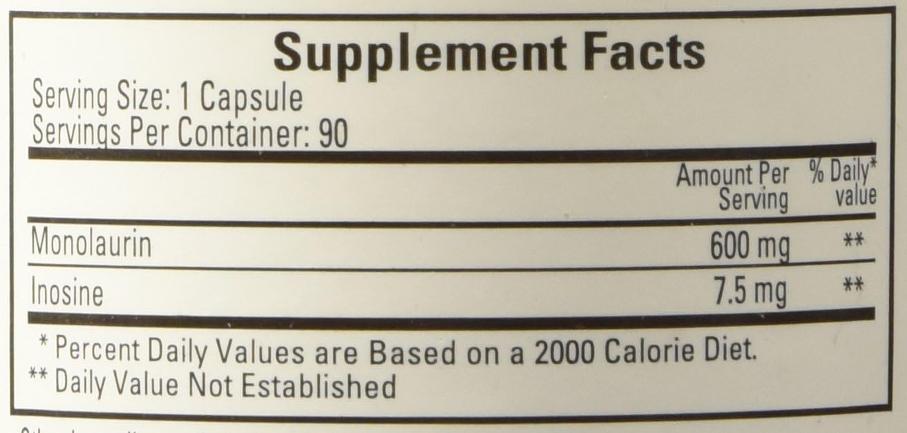 Ecological Formulas Monolaurin 600mg 90 Capsules - Nirvana Guru
